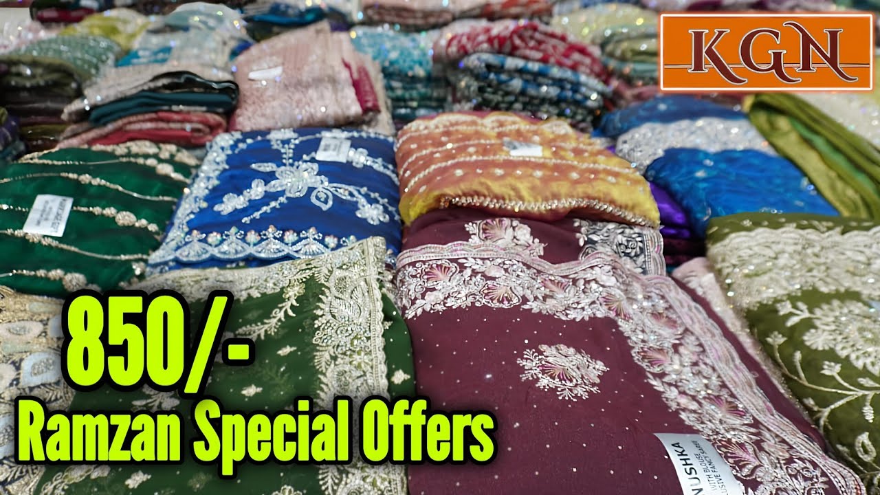 Ramzan 🌙 Special Discount Zarkan Sarees Rs 850Me 💥💯%Loot Lo Offer KGN SUITS AND SAREES PATEL MARKET