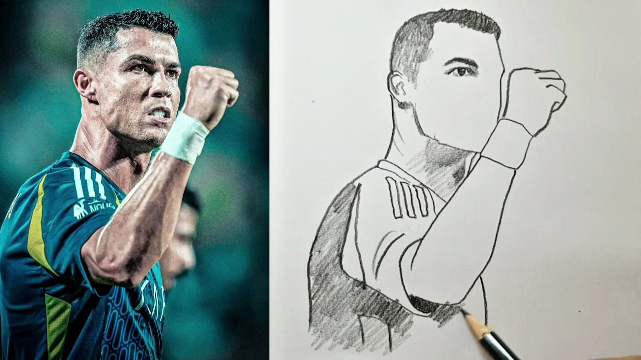 Cristiano Ronaldo Drawing  Step by Step // How To Draw Ronaldo // Happy Birthday Ronaldo 02/05/2026