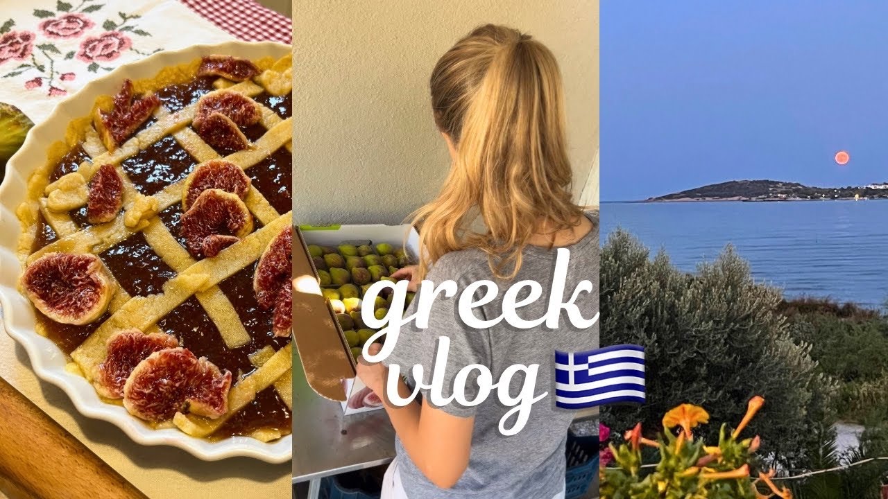 Baking a fig tart and enjoying seafood under the August full moon 🌝