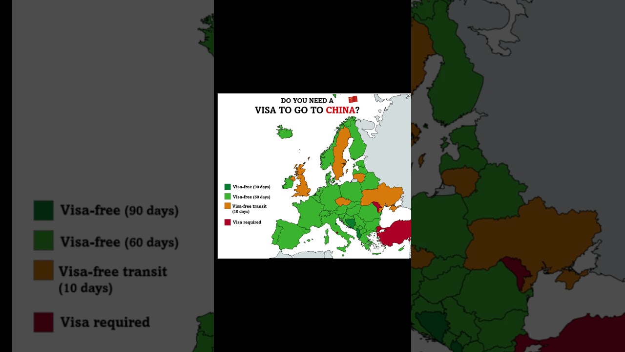 Do you need a VISA to go to China? #map #china #visa #countries #youtubeshorts
