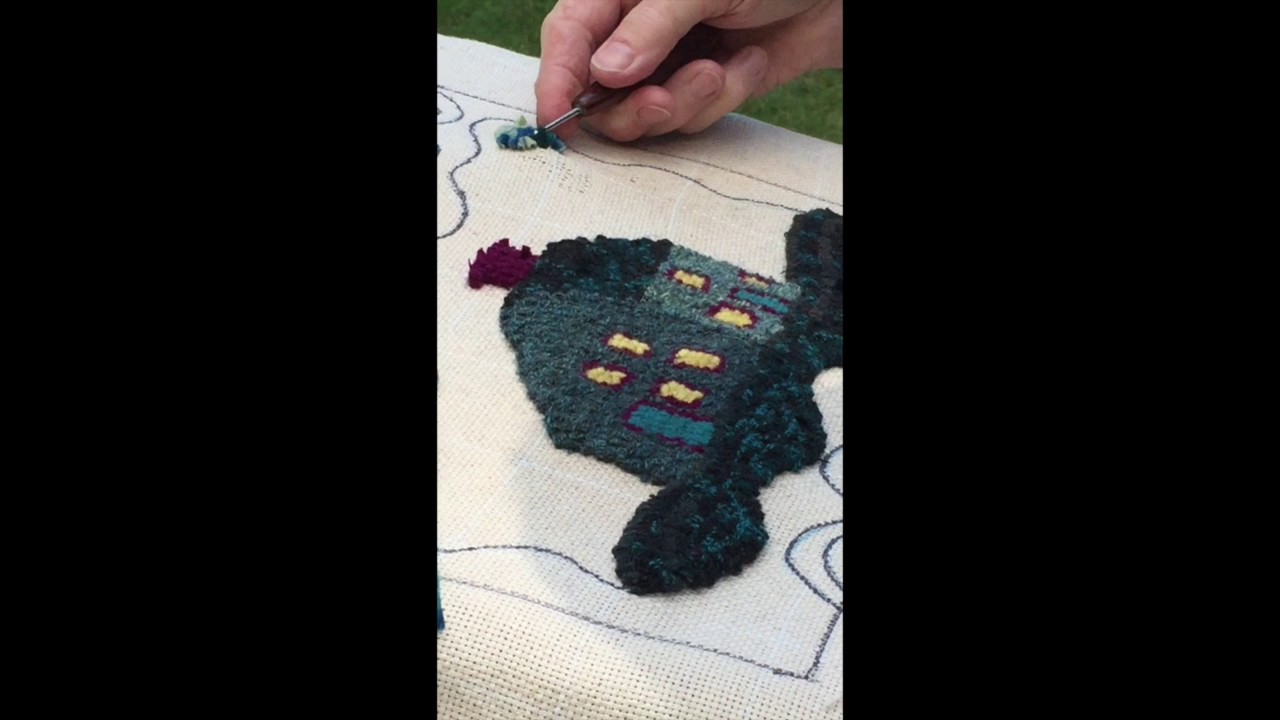 Rug Hooking with Spot Dyed Wool