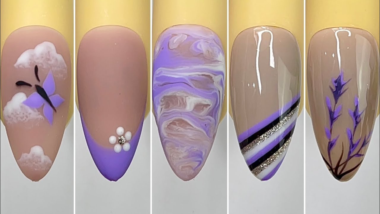 Purple, White, Black, Silver Nail Art Step-by-Step💅 New Nails Art Compilation💝 New Nails