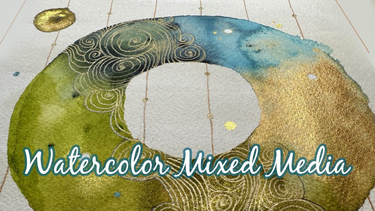 Abstract Watercolor Donut Painting with Zentangle Art Anyone Can Try!