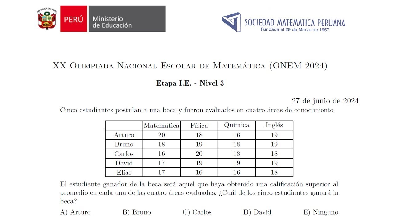 ONEM: 5TO AÑO DE SECUNDARIA, NIVEL III, FASE 1 - 2024