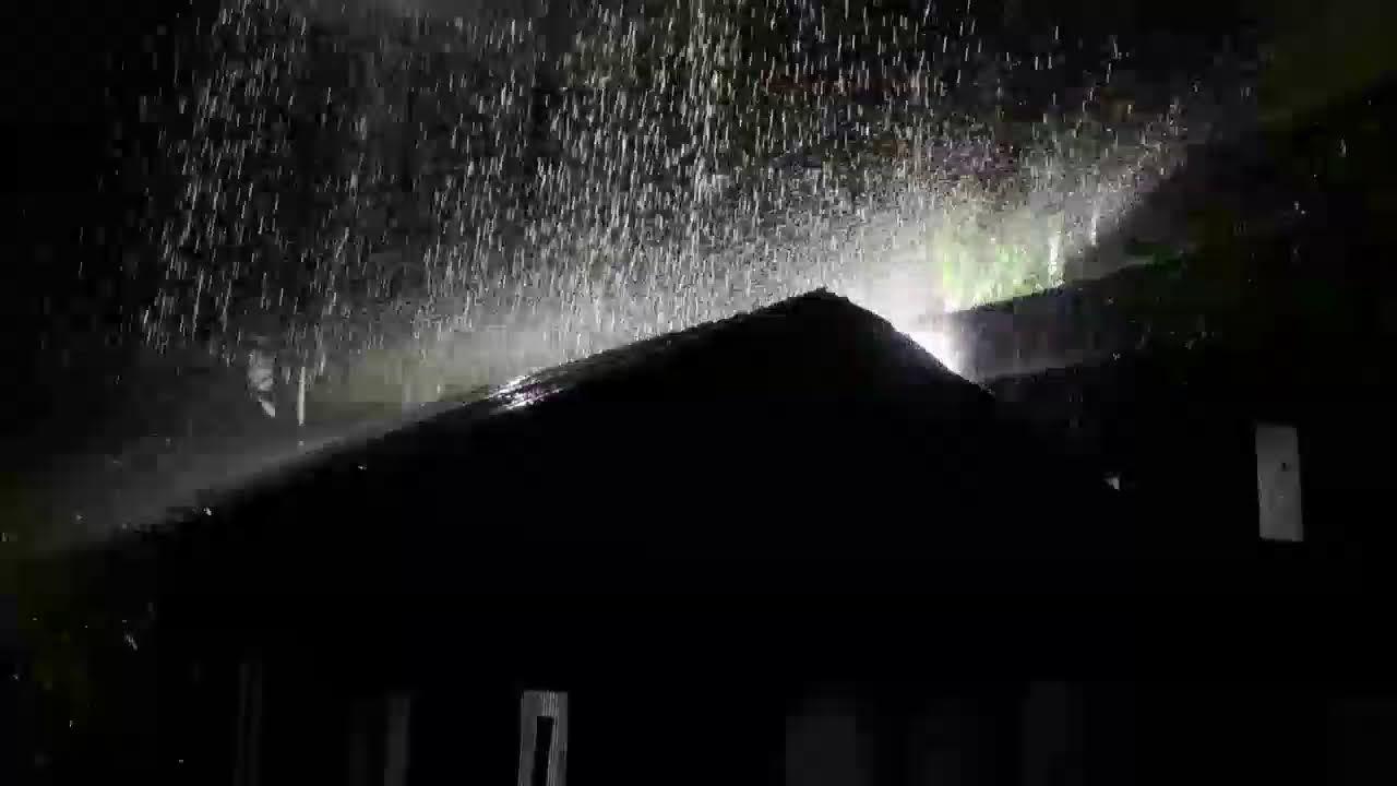 Continuous Heavy Rain on Tin Roof for Sleeping