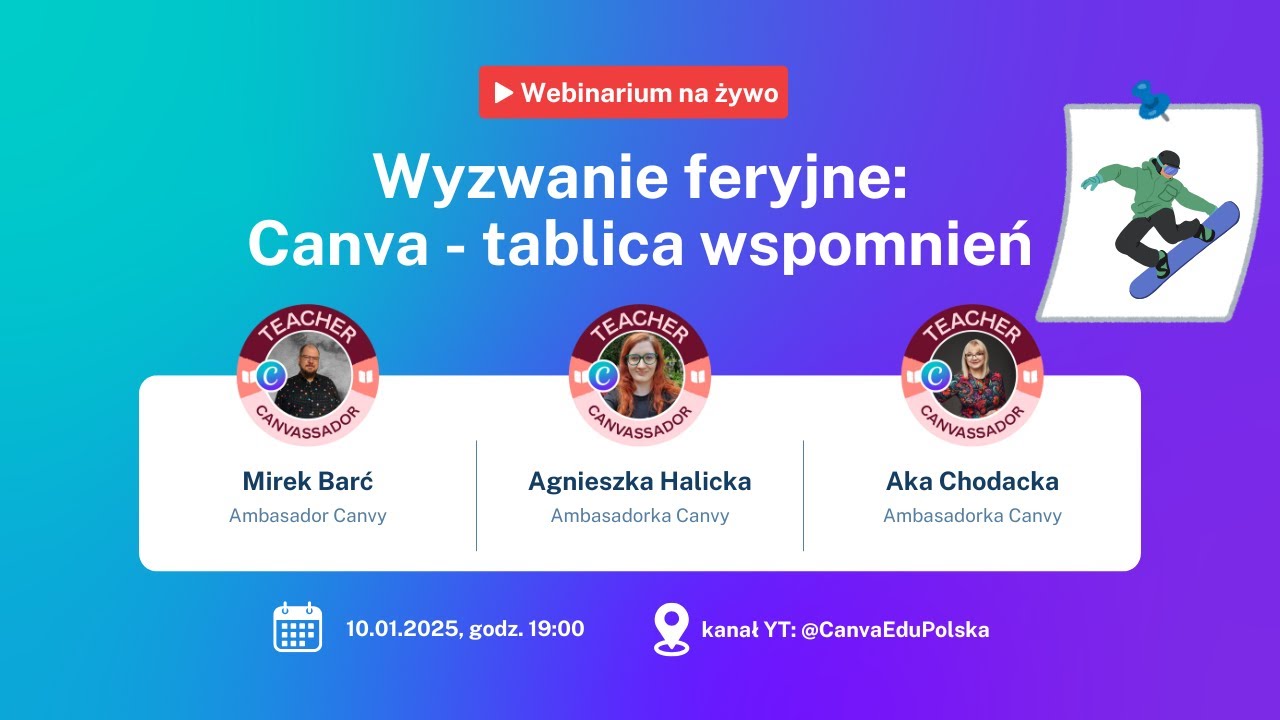 Wyzwanie feryjne: Canva – tablica wspomnień