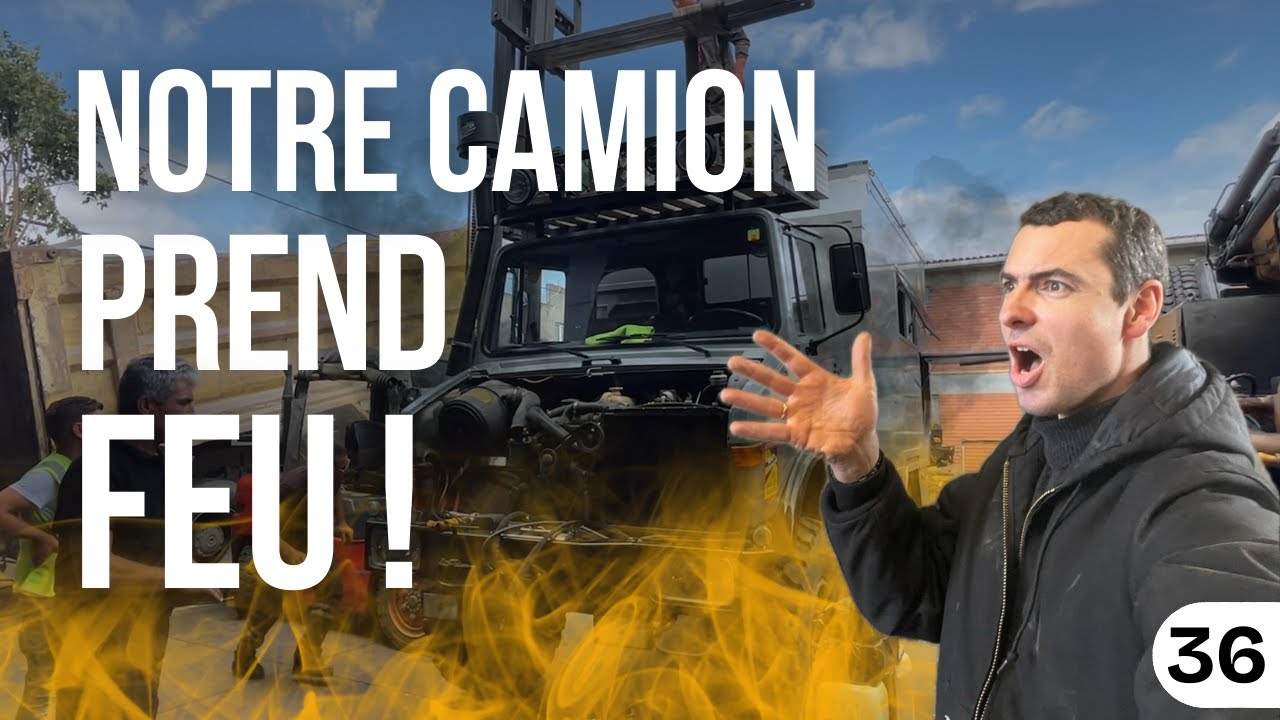 Court-circuit, départ de feu, notre Unimog brule en Turquie !