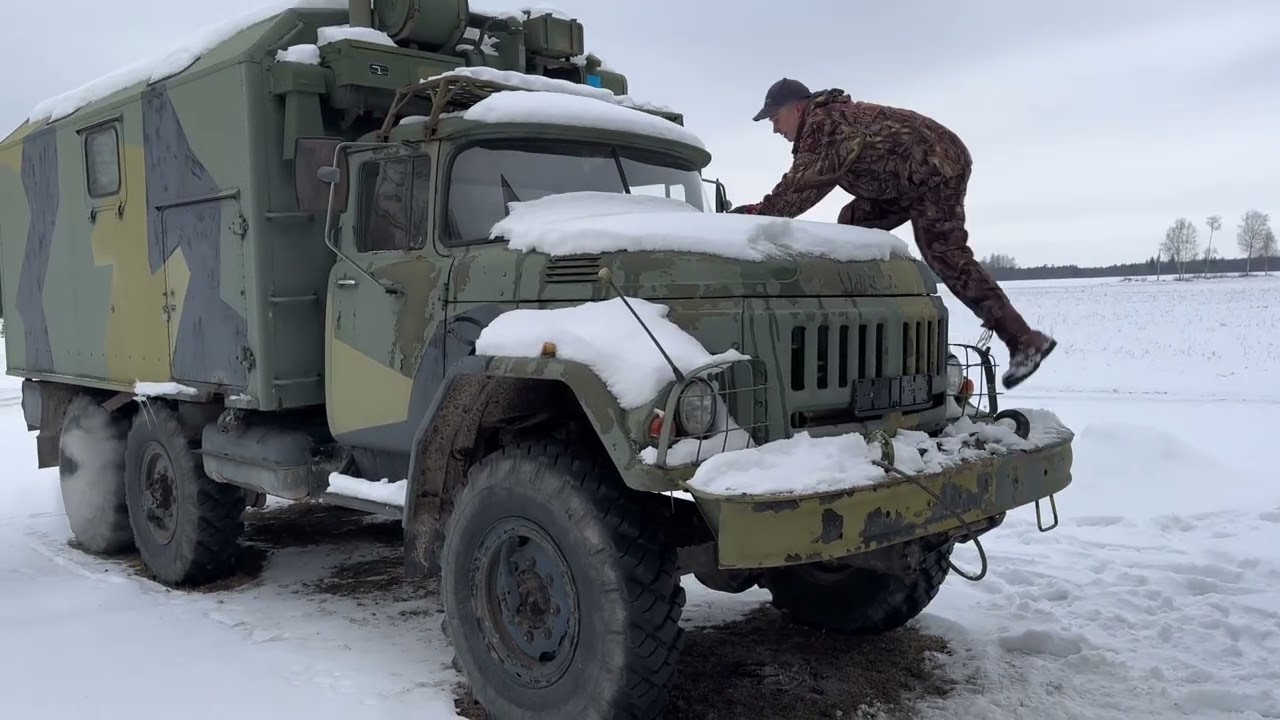 Холодный запуск - прогреваю свой ЗИЛ 131 по-сибирски!