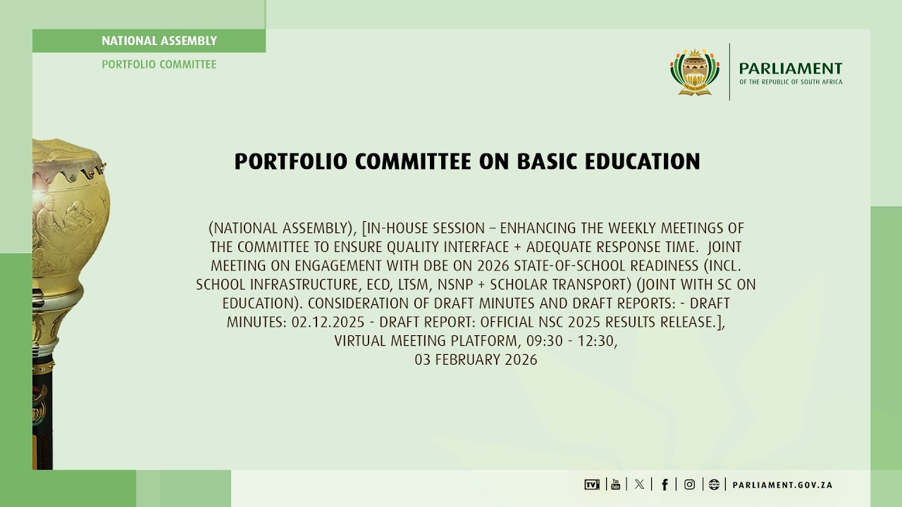 Portfolio Committee on Basic Education, 3 February 2026