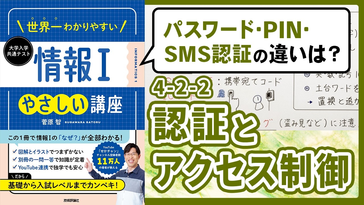 パスワード・PINコード・SMS認証の根本的な違いやファイアウォールの仕組み【情報I基礎】4-11 ユーザ認証とアクセス制御