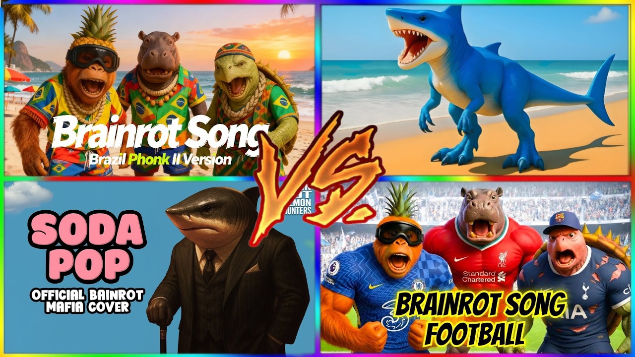 🔥 Ultimate Brainrot Battle!Bigfoot Squad🌴VS🦈 Shark MonsterSoda Pop Boss 🥤 VS🏈 Brainrot Football Team