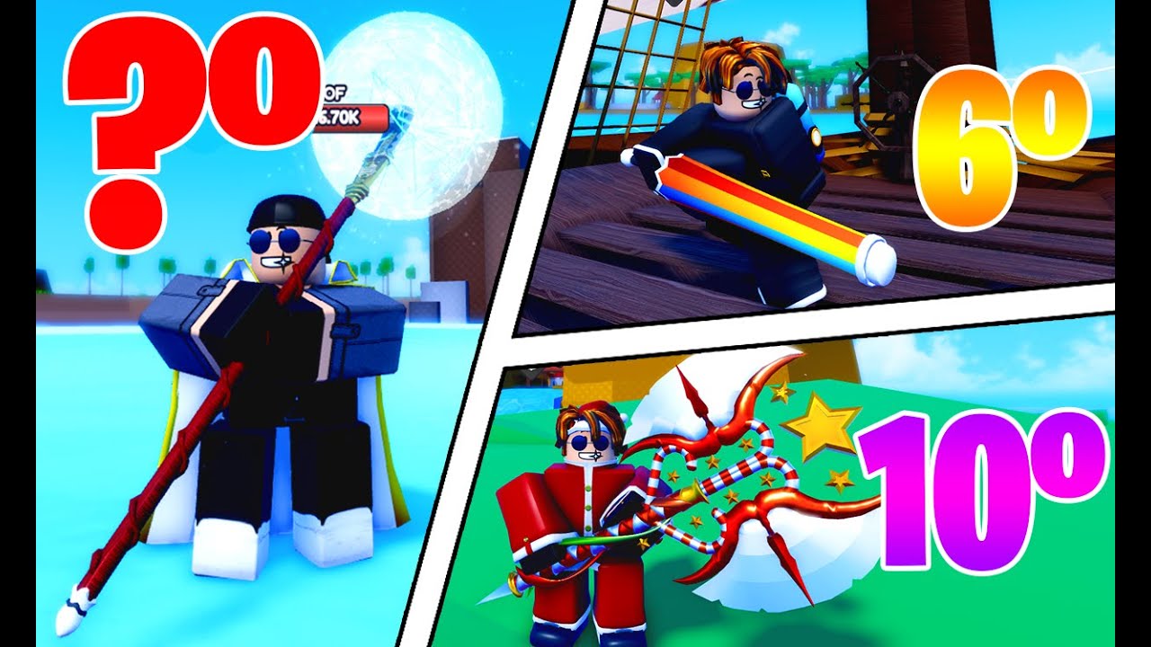 TOP 10 MELHORES ESPADAS PRA FARM NO ONE FRUIT SIMULATOR - ROBLOX