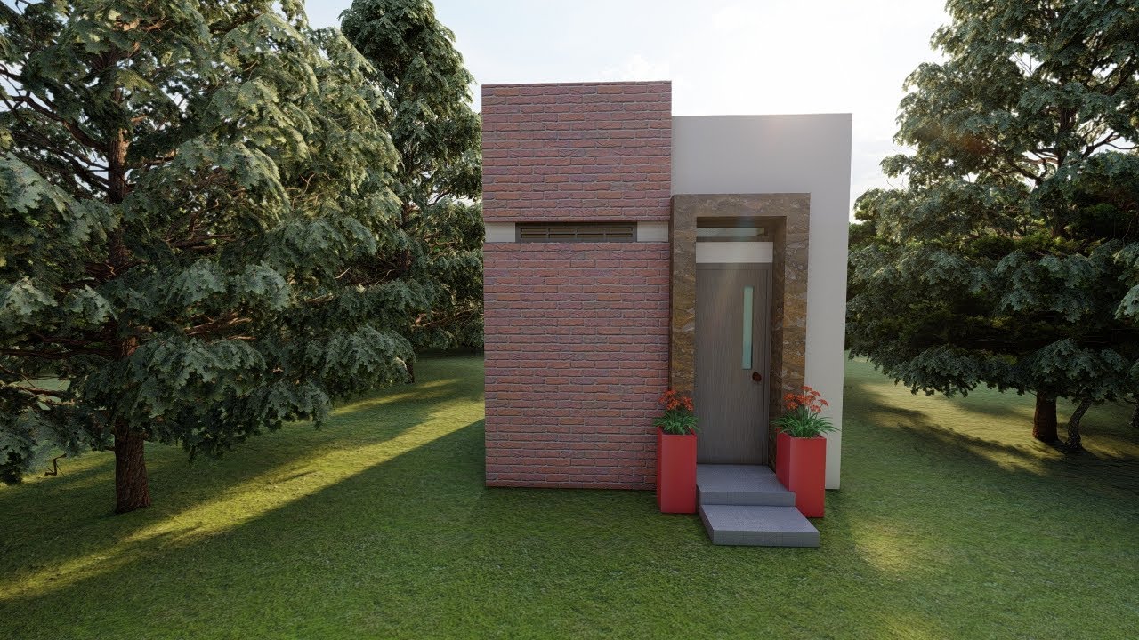 casa de 4x4 Mini casa 16m&sup2; Tiny House minimalista 4x4 Dise&ntilde;o de CASA 4x4 Casa Minimalista 4x4 rumah