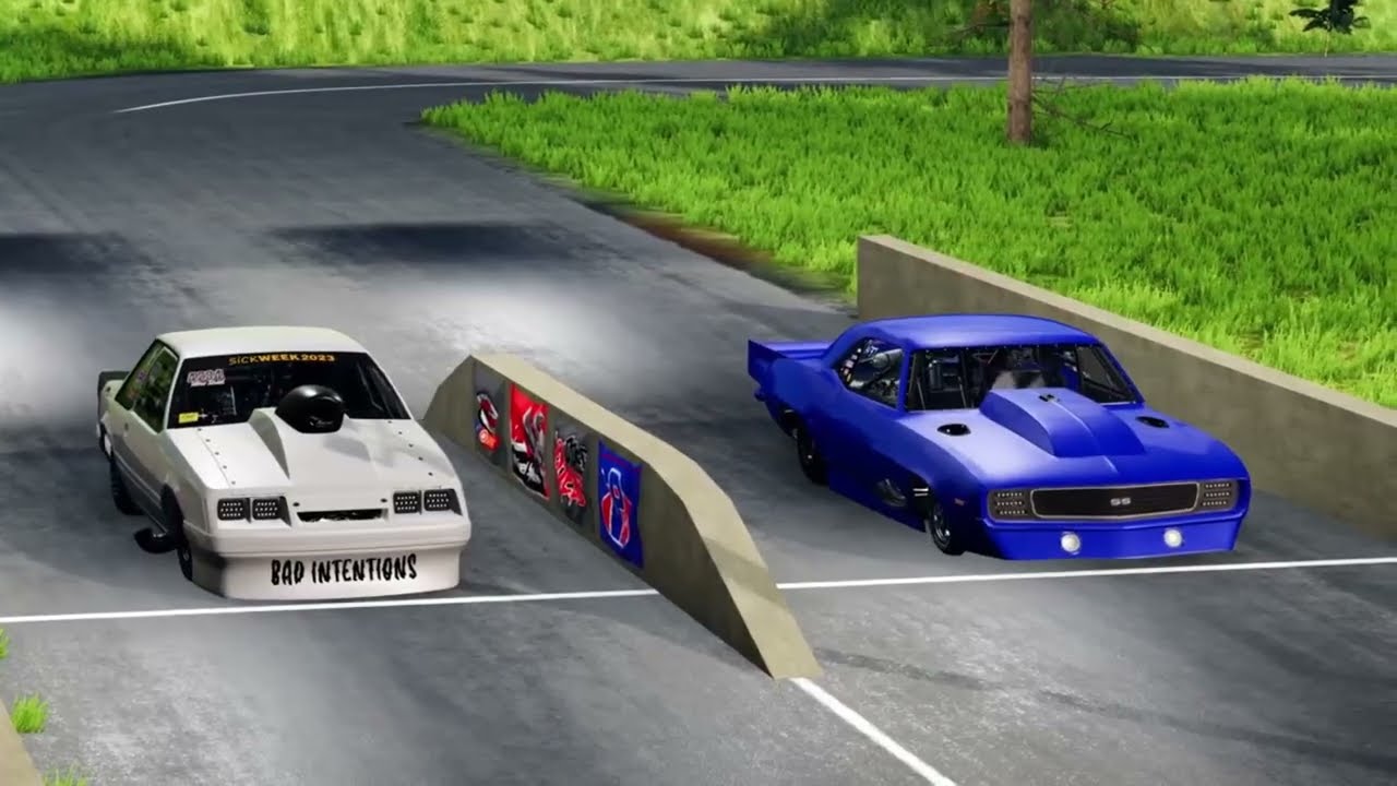 Realistic Drag Racing Crashes #-1 BeamNG Drive
