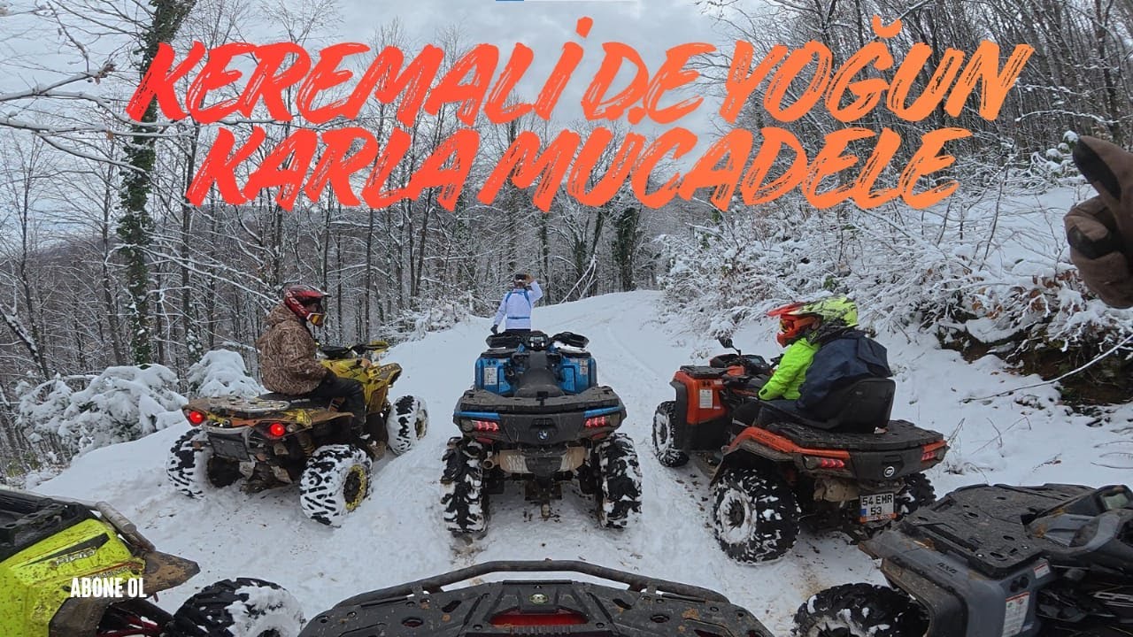 Keremali dağında karda zirveye çıkma mücadelesi #atv #offroad #snow #qjmotor #cfmoto #polaris