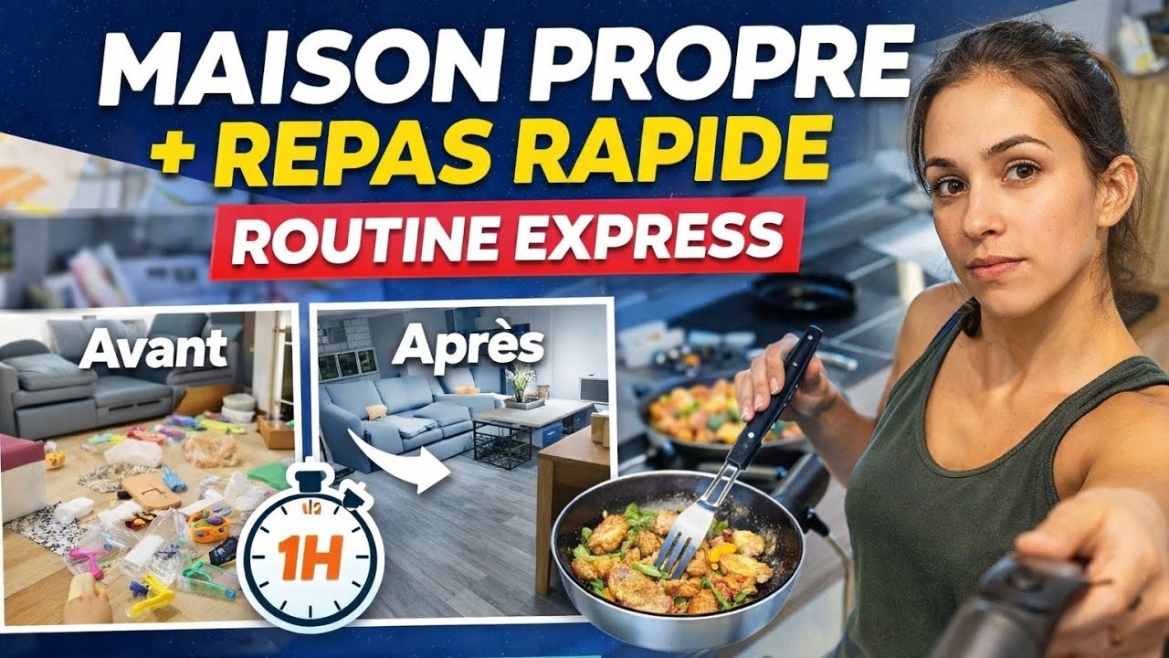 Vlog du jour : m&eacute;nage express, repas rapide & astuces du quotidien ✨ 