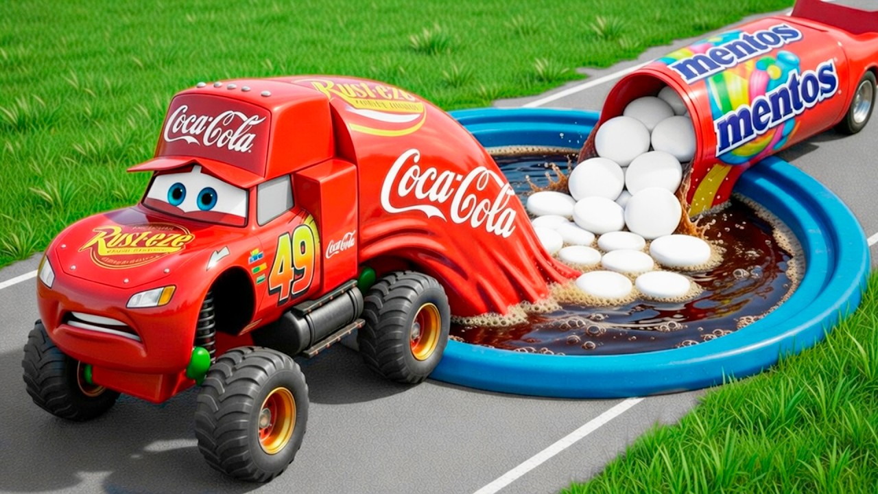Lightning McQueen vs Coca-Cola Pit! What’s Hidden Inside? | BeamNG.drive | Cars