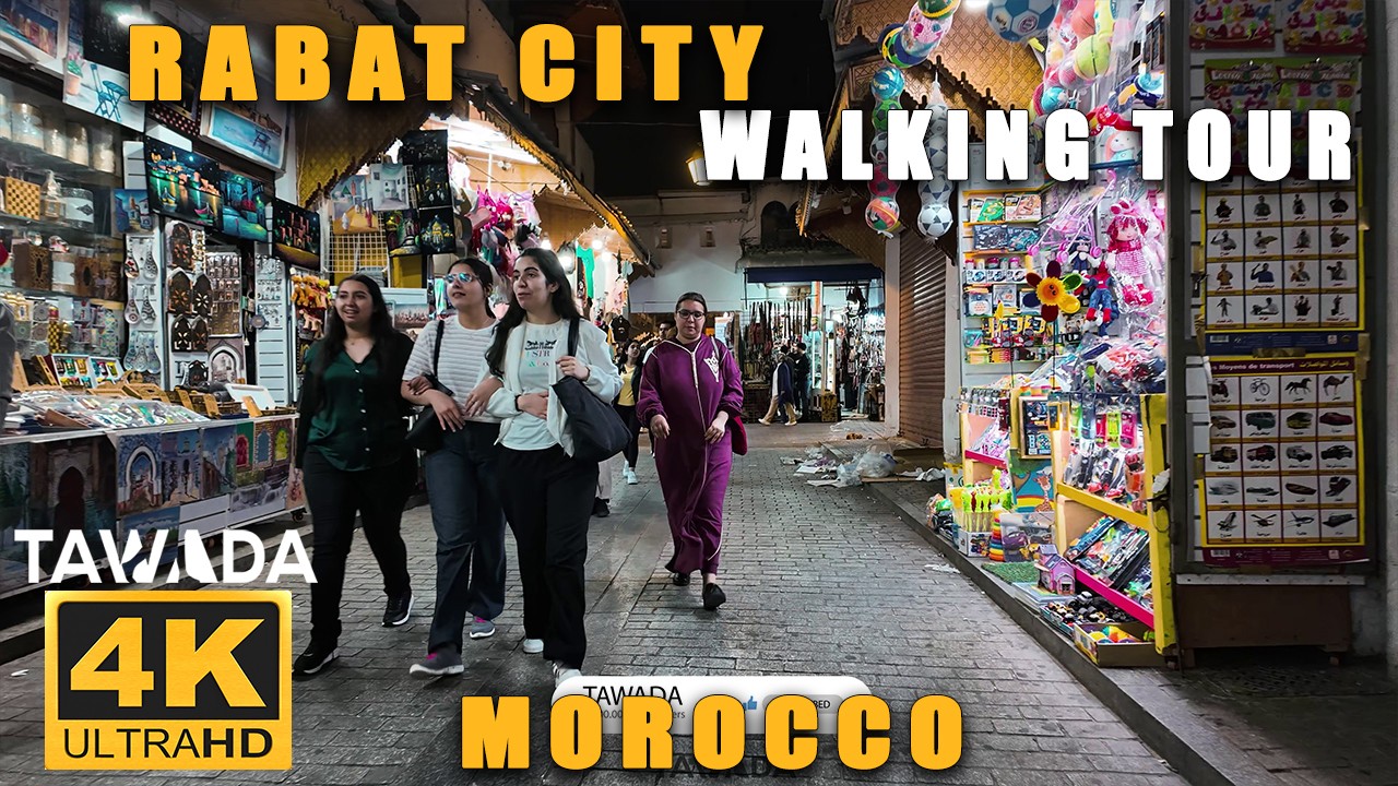 RABAT City 4K UHD Walking Tour, Morocco 🇲🇦
