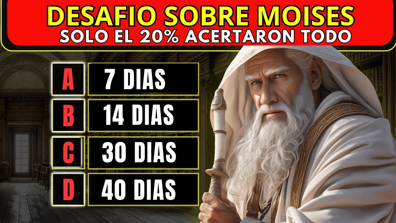 15 PREGUNTAS BIBLICAS SOBRE MOISES - Muy pocos logran acertar todo/ Trivias quiz biblico