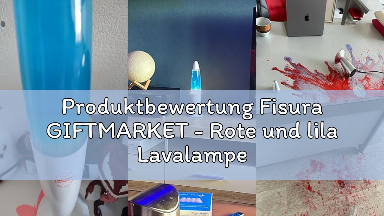 Produktbewertung Fisura GIFTMARKET - Rote und lila Lavalampe. Nachttischlampe mit 2 enthaltenen Glüh