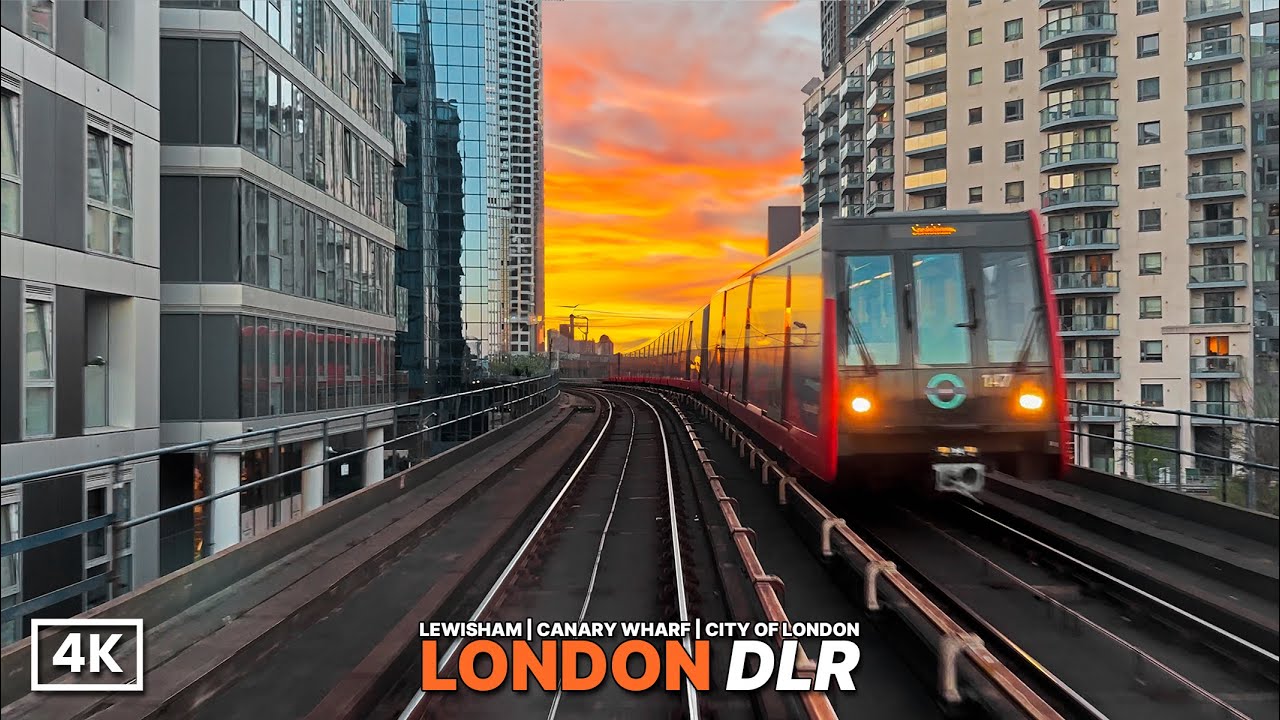 Sunset DLR Ride 🌇 | Front-Seat Journey from Lewisham to Bank | London in Golden Hour Light