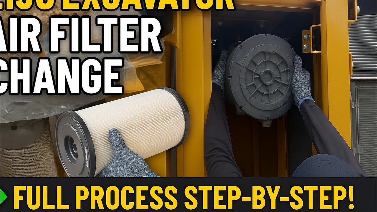 How to Change Air Filter in XCMG 215G Excavator | Full Step-by-Step Guide #xcmg #xcavator