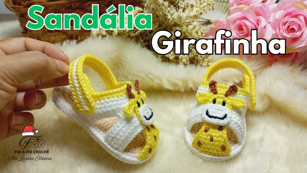 Sandália de Crochê Girafinha – 10cm | Modelo Delicado e Encantador
