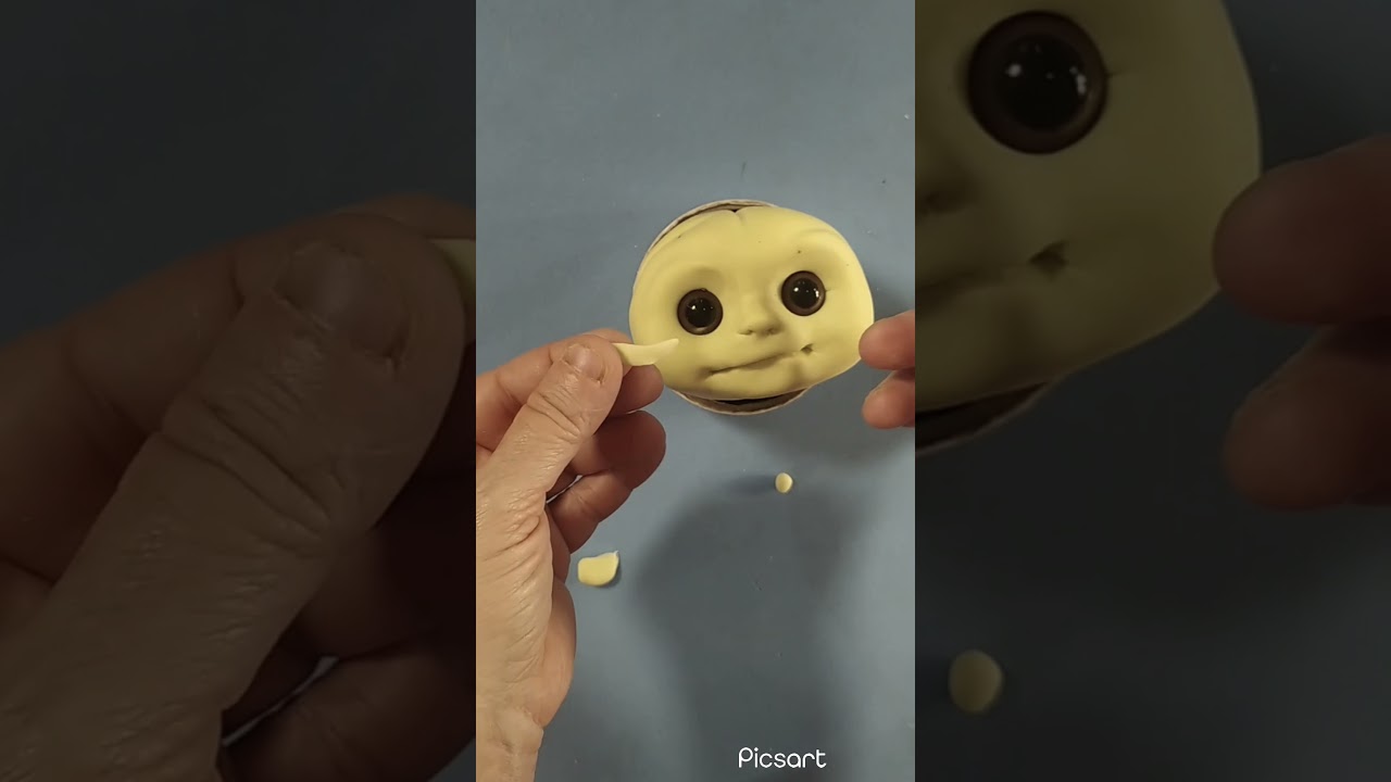 baby Yoda articulado paso a paso en porcelana fría . vídeo 1/3