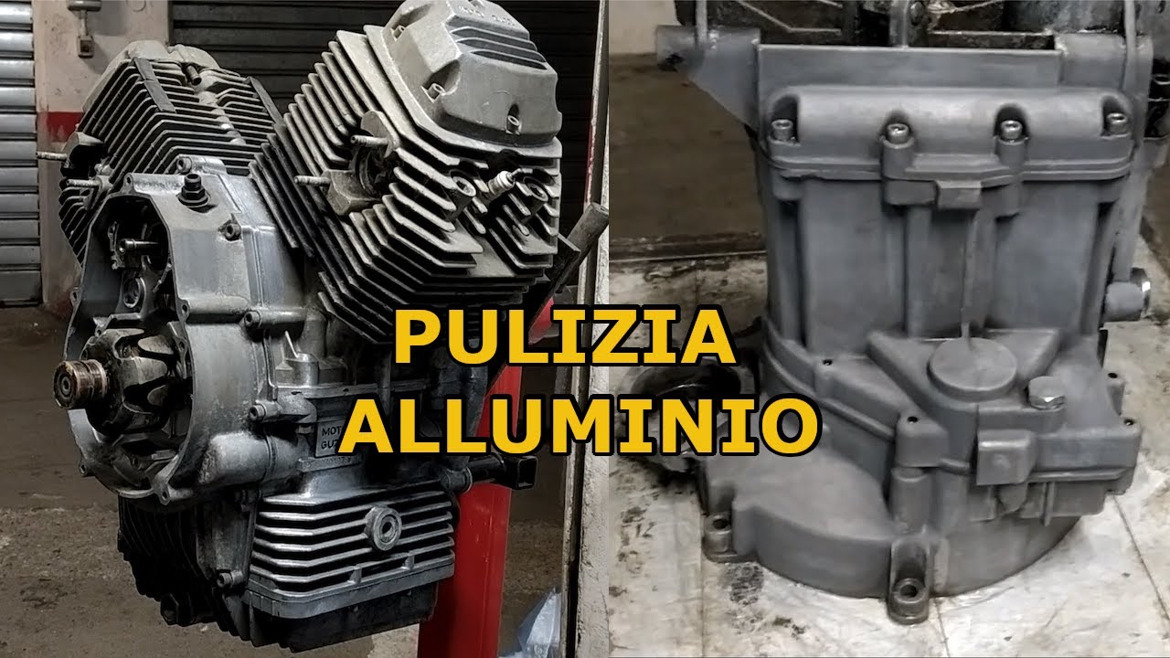 Pulizia motore Moto Guzzi V50 con Creolina e Soda Caustica (alluminio)