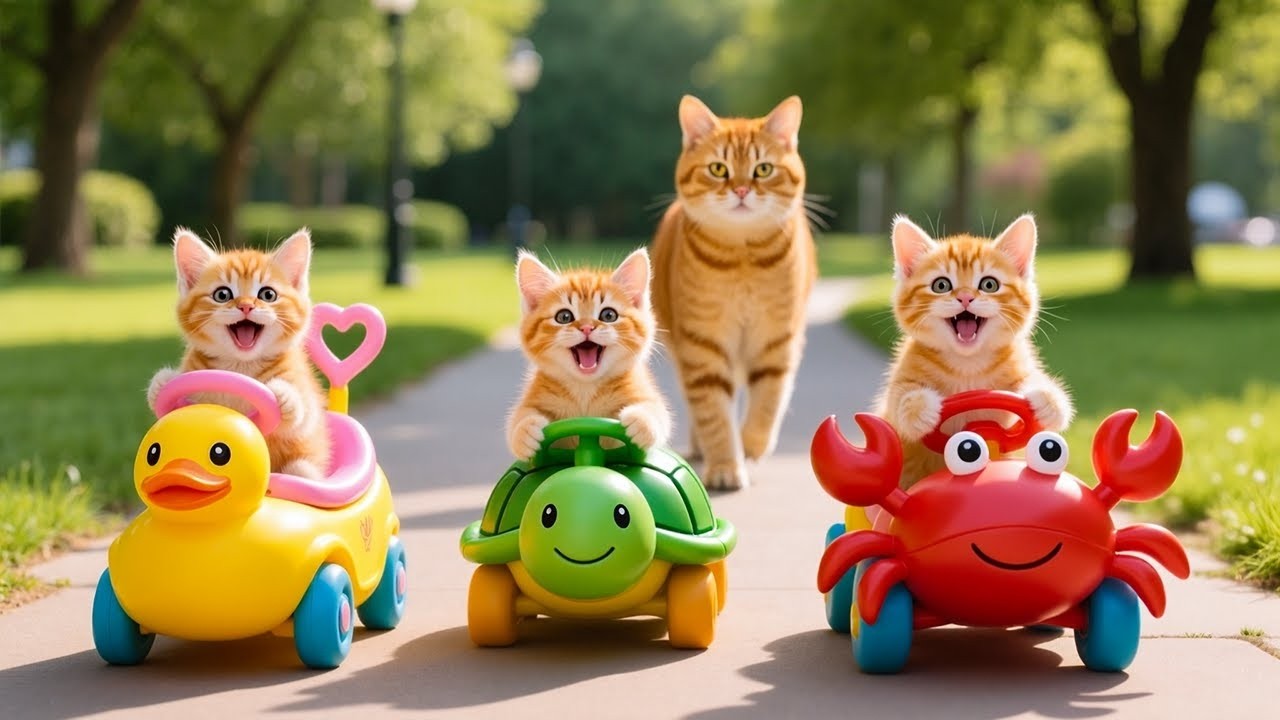 Mama Cat Works on the Farm and Crafts Cute Tiger Hats for Her Little Kittens 🐾🐯🎩