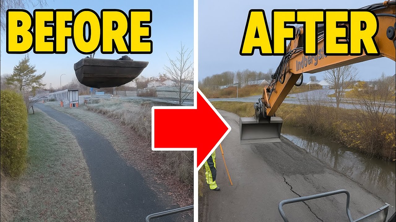 Making a Walkway Wider with an Excavator – FULL PROCESS | Liebherr + Engcon