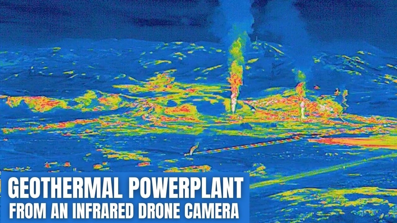 Thermal Camera Above a High Temperature Area in Iceland - Amazing View