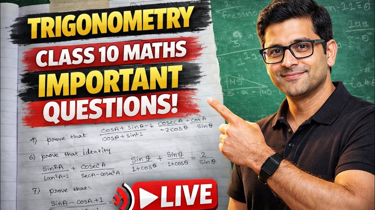 Trigonometry Important Questions class 10 Maths 2026