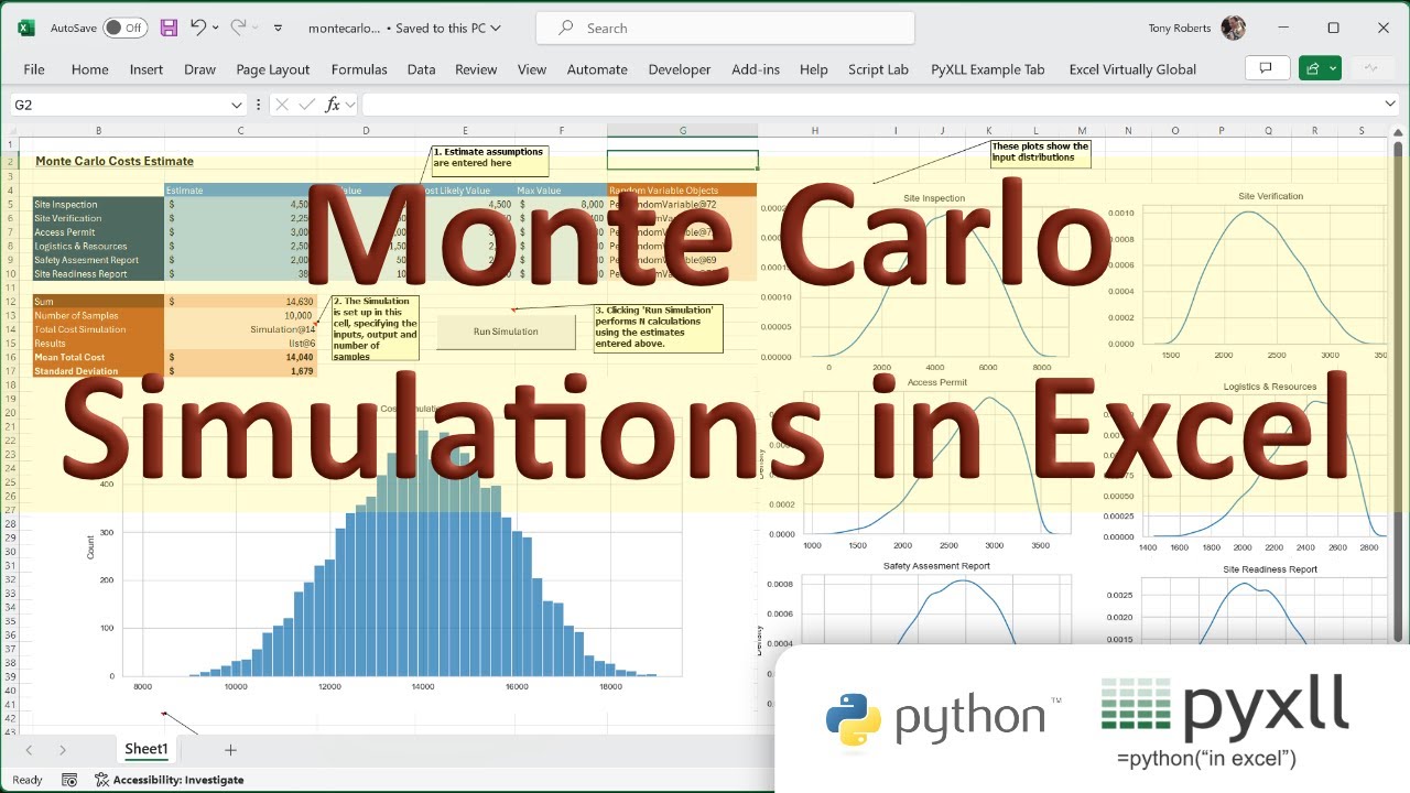 Monte Carlo Simulations in Excel with Python