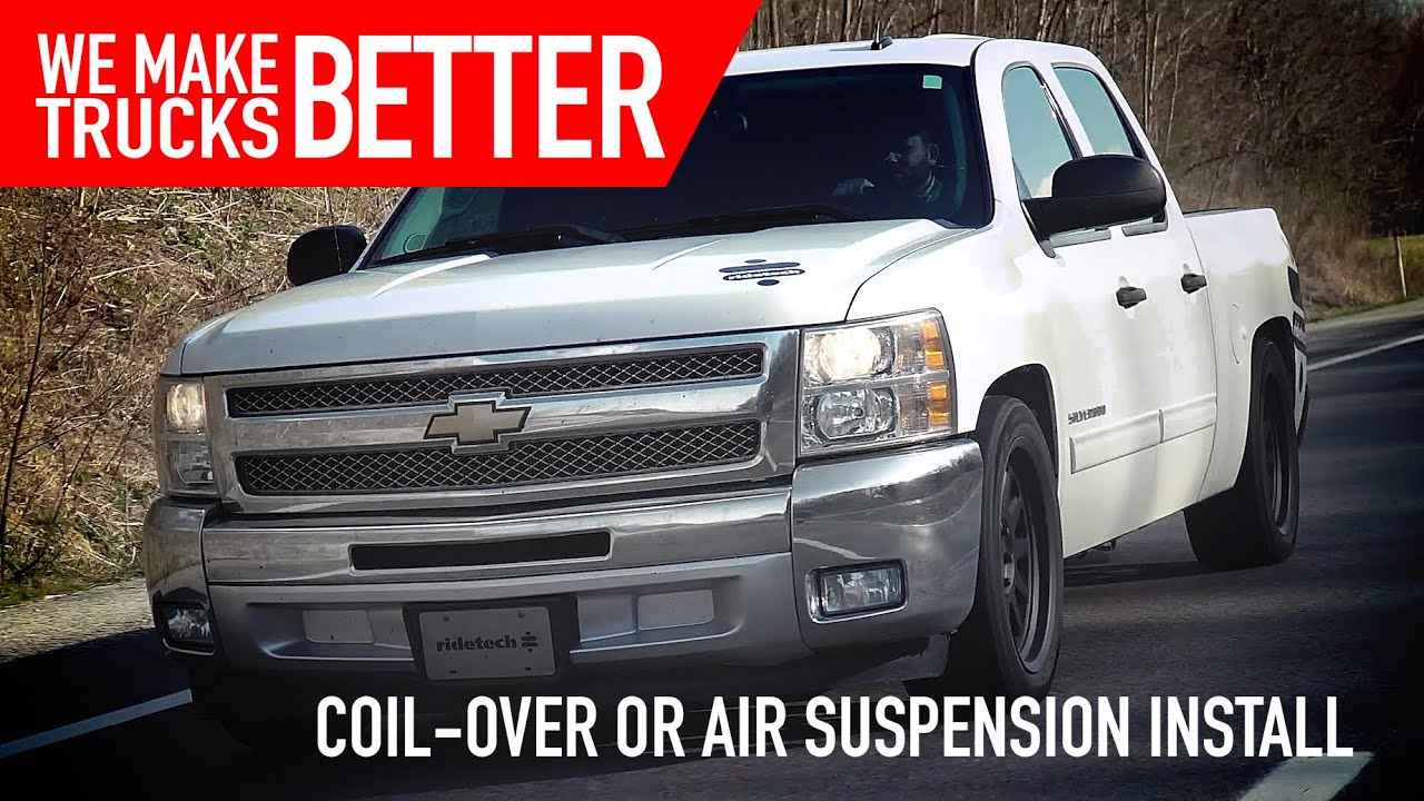Get low and keep working with the Ridetech Coil-Over or Air Suspension for 07-18 Chevy GMC Trucks
