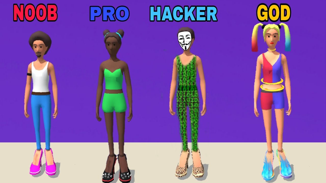 NOOB vs PRO vs HACKER vs GOD in High Heels!