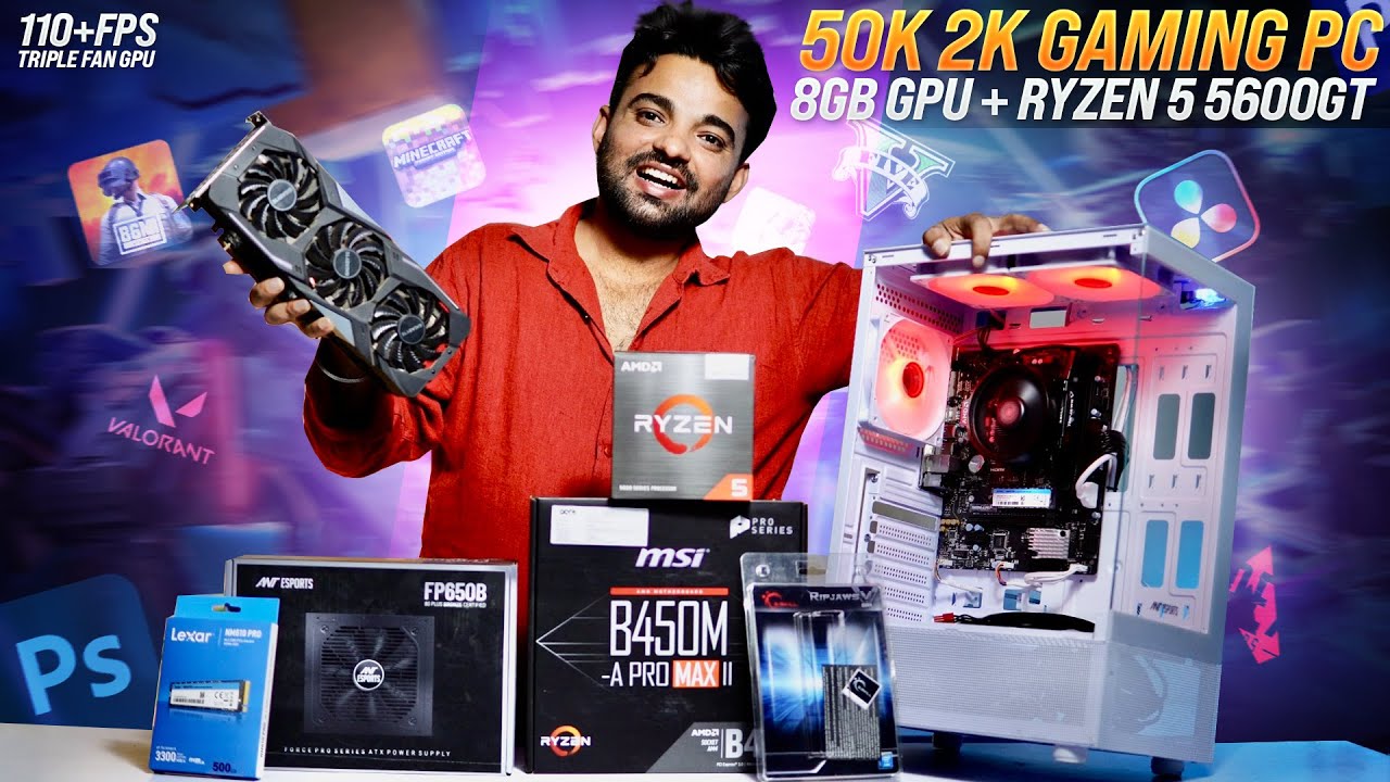 ₹50,000 Budget Gaming Pc 😱  2K 1440p Gaming PC Build Tested 🎮
