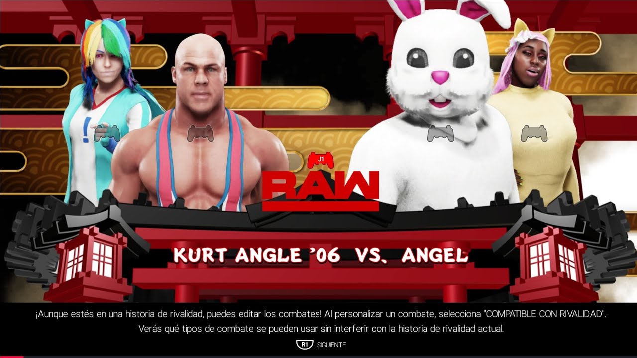 WWE 2k19 Kurt Angle vs Angel The Bunny 