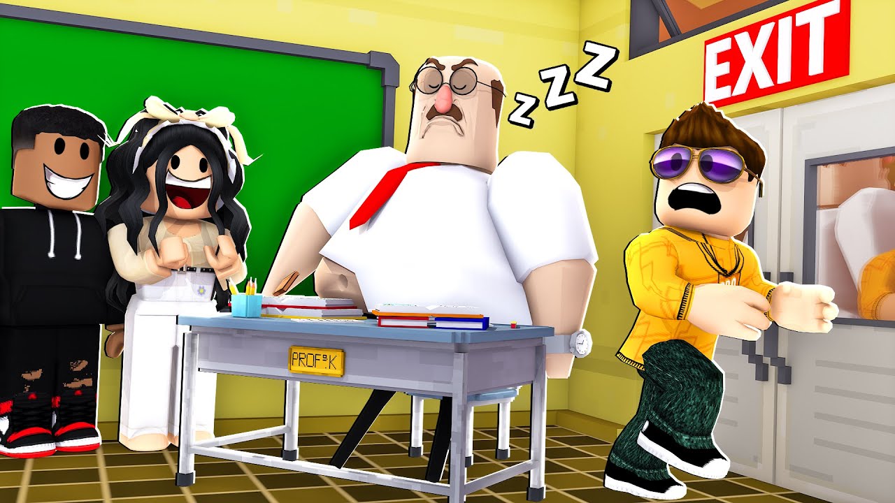 *FLYGTER* fra VERDENS *VÆRSTE* lærer i Roblox! *hard obby*