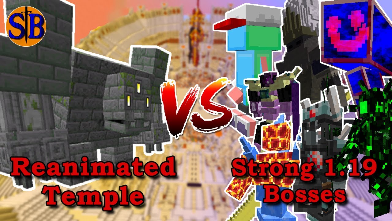 Reanimated Temple vs Strong 1.19 Bosses| Minecraft mob battle