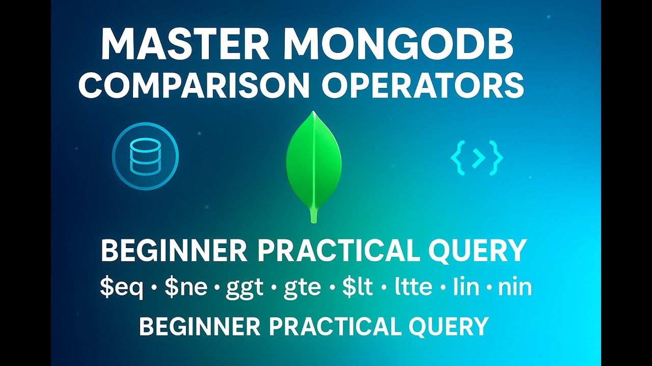 MongoDB Beginners Practical Query Tutorial |Comparison Operators| eq, $ne, $gt,$gte,$lt,$lte,$in