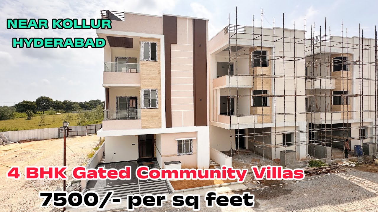 || 165 sq yards || 4 BHK Triplex villas for sale in Gated Community , Near Kollur , Hyderabad 