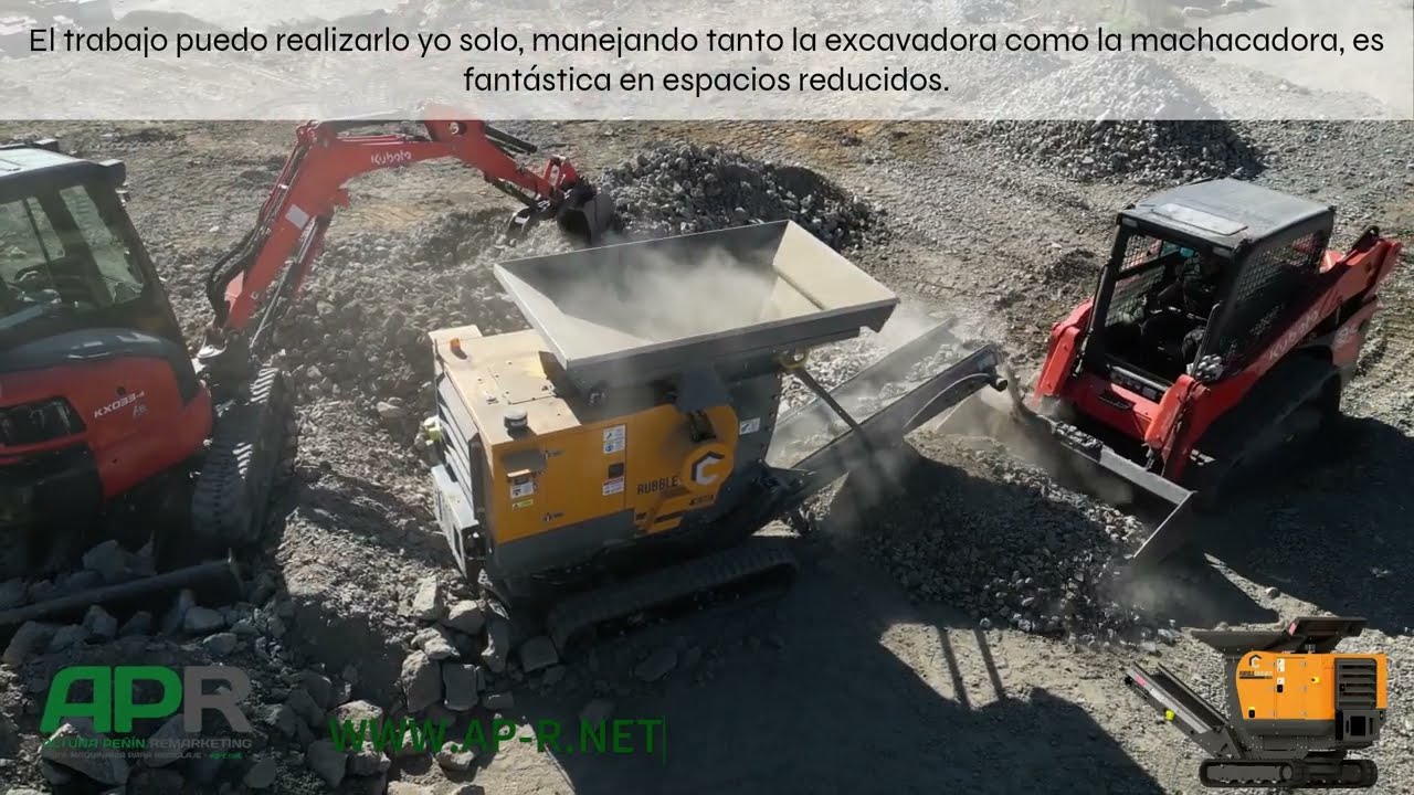 Machacadora móvil sobre cadenas para pequeñas y medianas obras y demoliciones