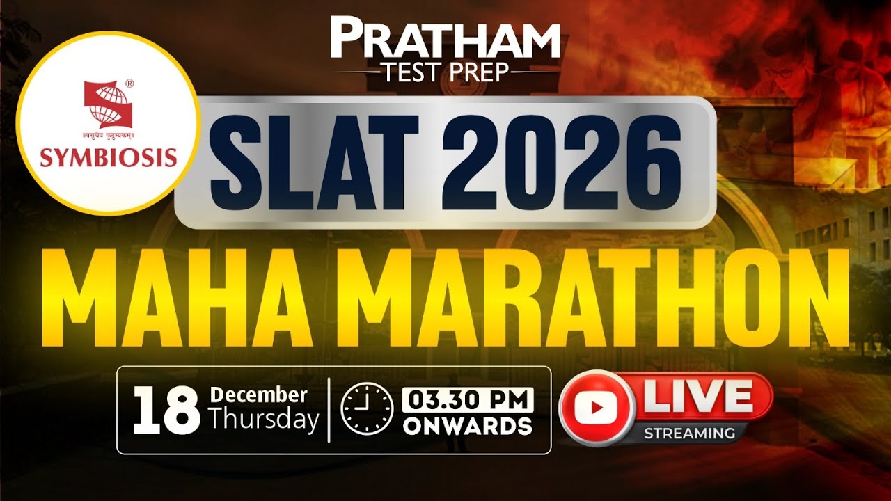 SLAT 2026 MAHA MARATHON | Complete Preparation Strategy | PRATHAM Test Prep