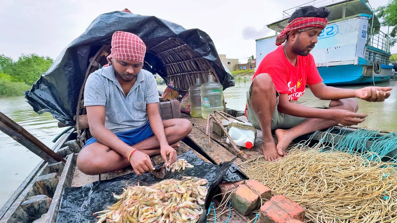 মাতলা নদীতে বালিরচরে বরশি দিয়ে,প্রথম বড়শিতেই পাঙ্গাস ট্যাংরা পেলাম!!!