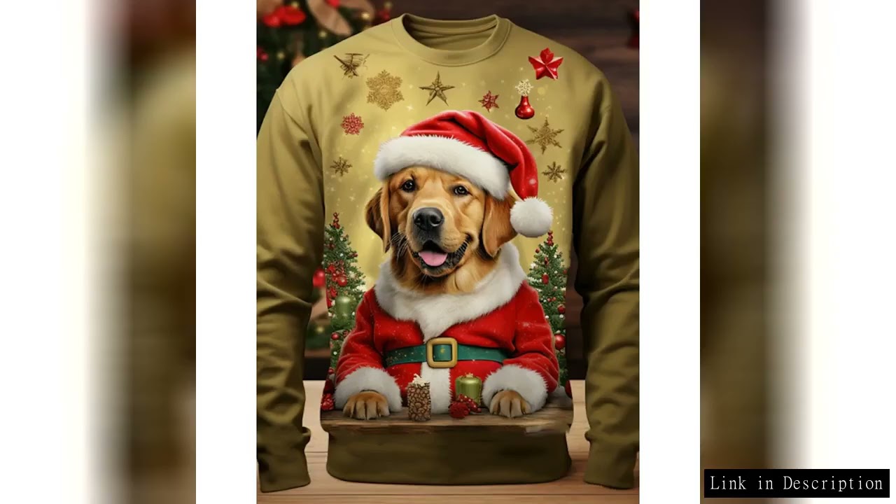 2023 New Pattern Pet Dog Fashion Casual Men 3D Printed T Shirt New Year Cute Brown Long Sleeve Round