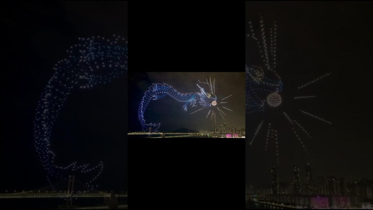 Epic Drone Light Show #droneart  #DragonDrone #drone #droneshow #dragon #lightshow #amazingview