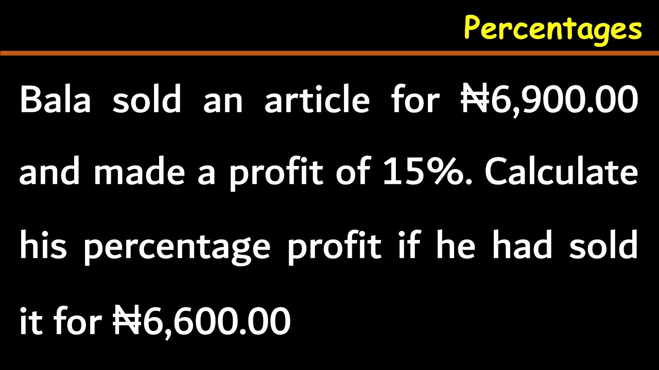 Percentages | Profit and Loss | Likely Examination Questions | Maths Center