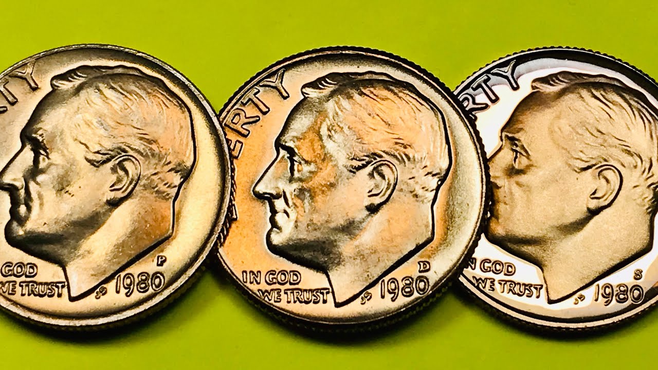 US 1980 Dimes - P Mint Mark Roosevelt - United States Coins