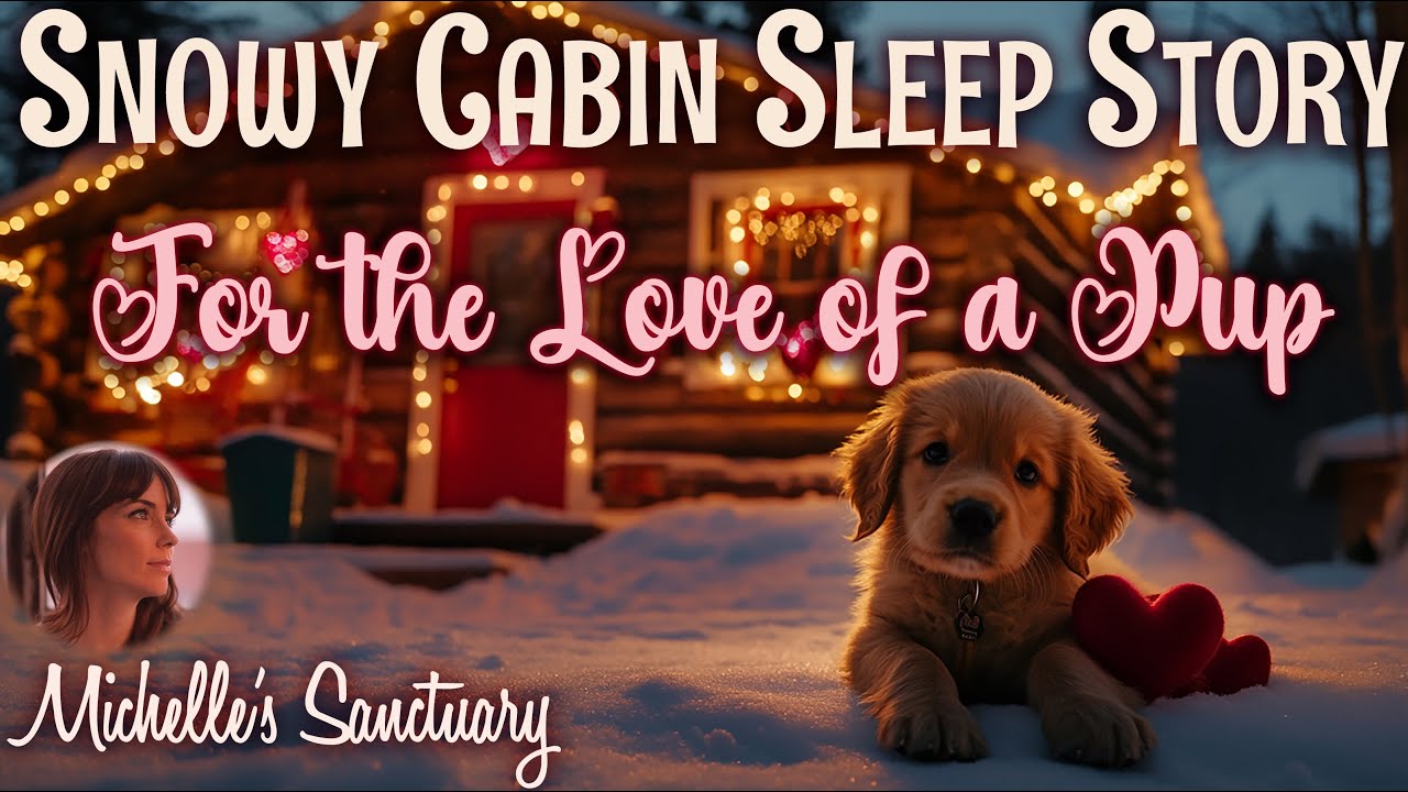 Snowy Cabin Sleep Story  💕  For The Love of a Pup ❤️  1-HR Bedtime Story for Grown-Ups